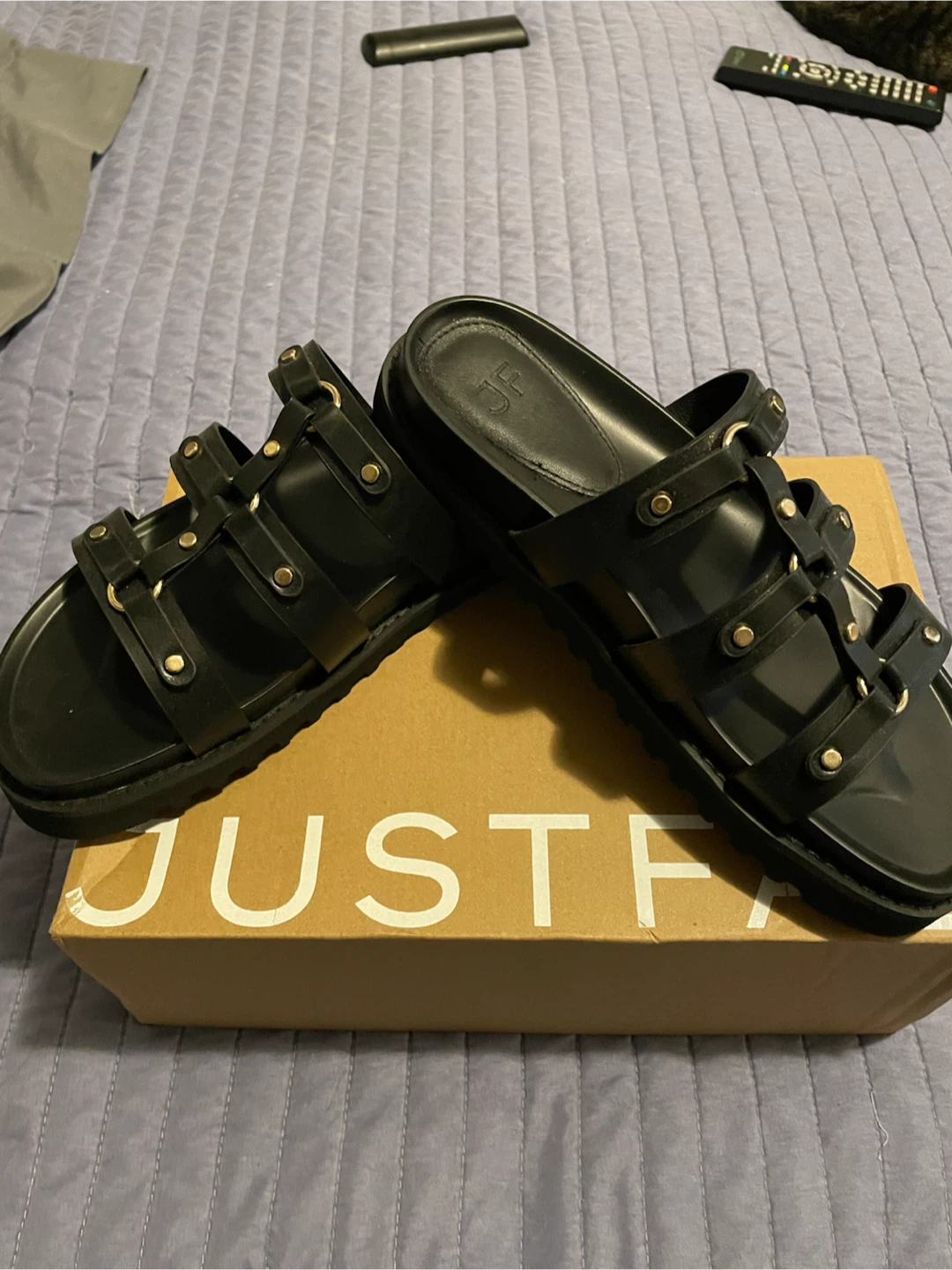 Black Just Fab Strappy Sandals - photo 4