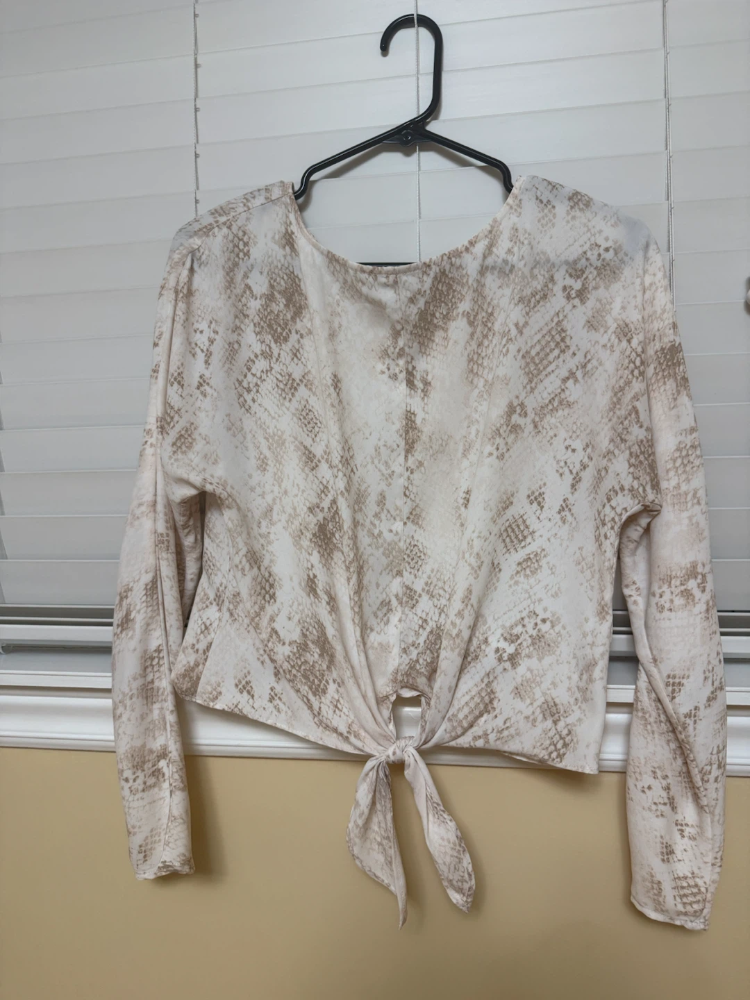 Woman’s Snakeskin Print Tie Front Top - photo 2