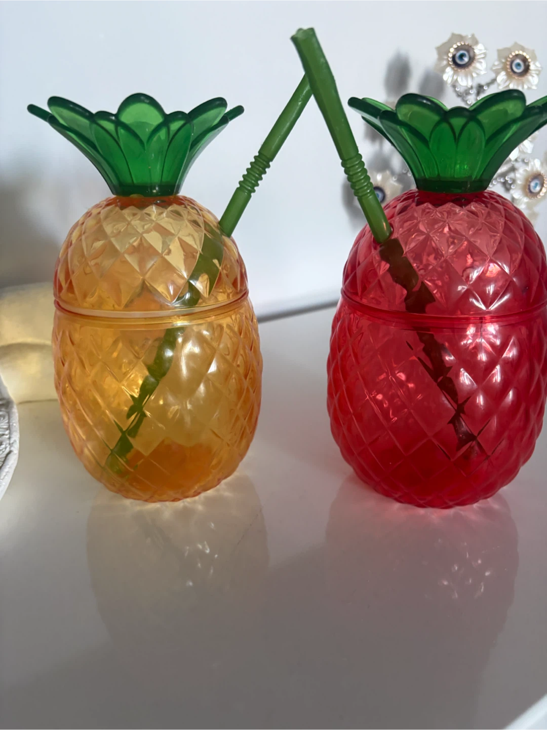 Pineapple Tumbler Cups with Straws - Set of 2