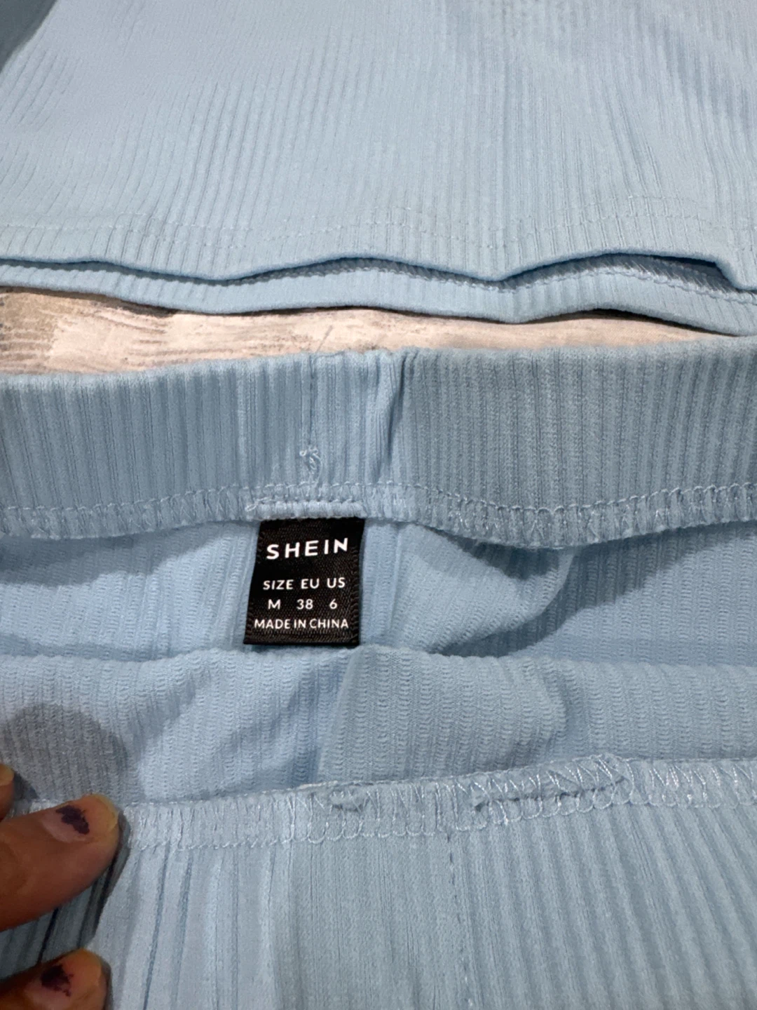 SHEIN Light Blue Ribbed Crop Top and Maxi Skirt Set - Size M - photo 2
