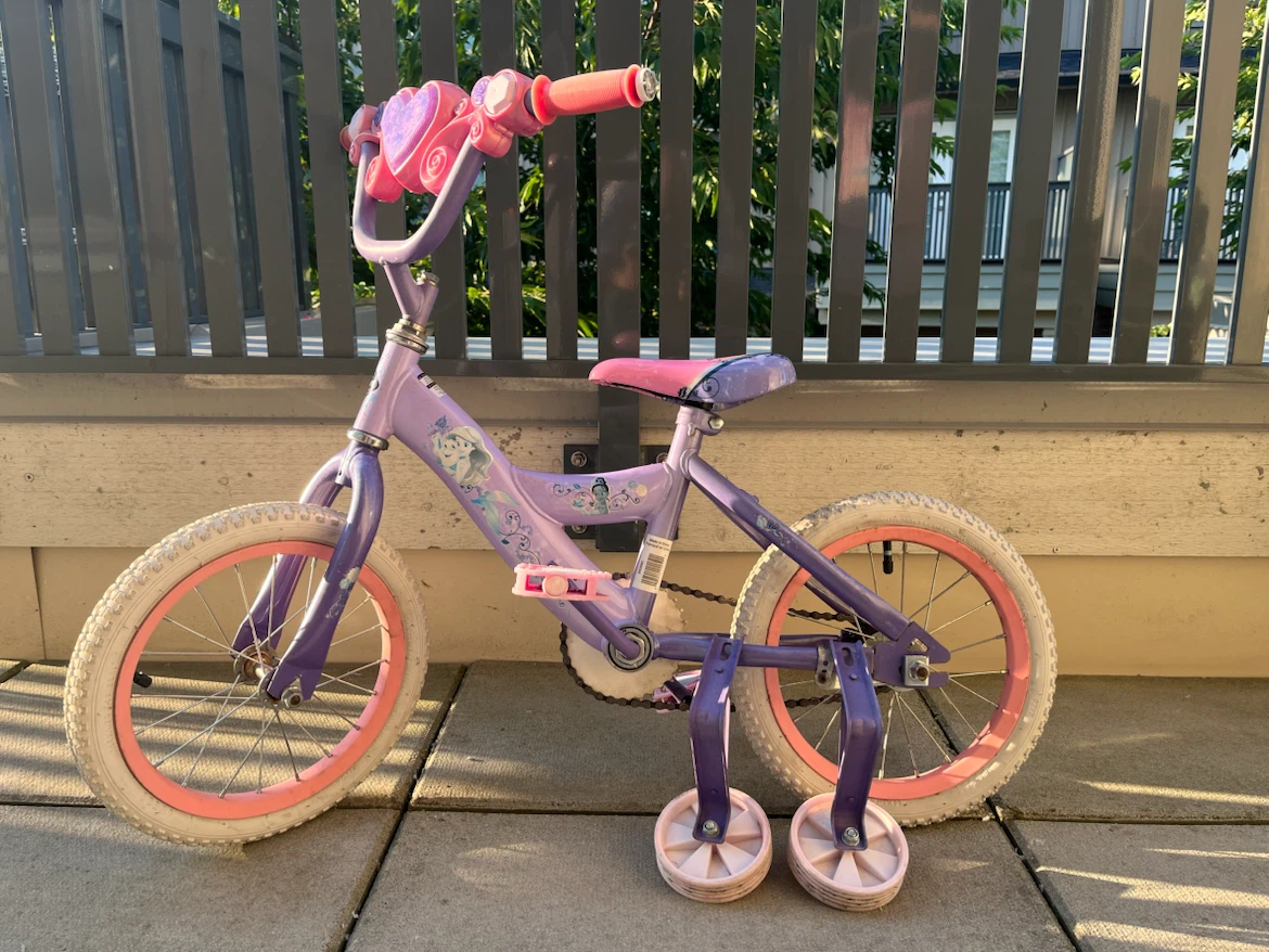 Girls' Purple and Pink Training Bike - photo 2
