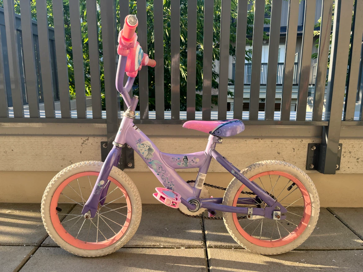 Girls' Purple and Pink Training Bike - photo 3