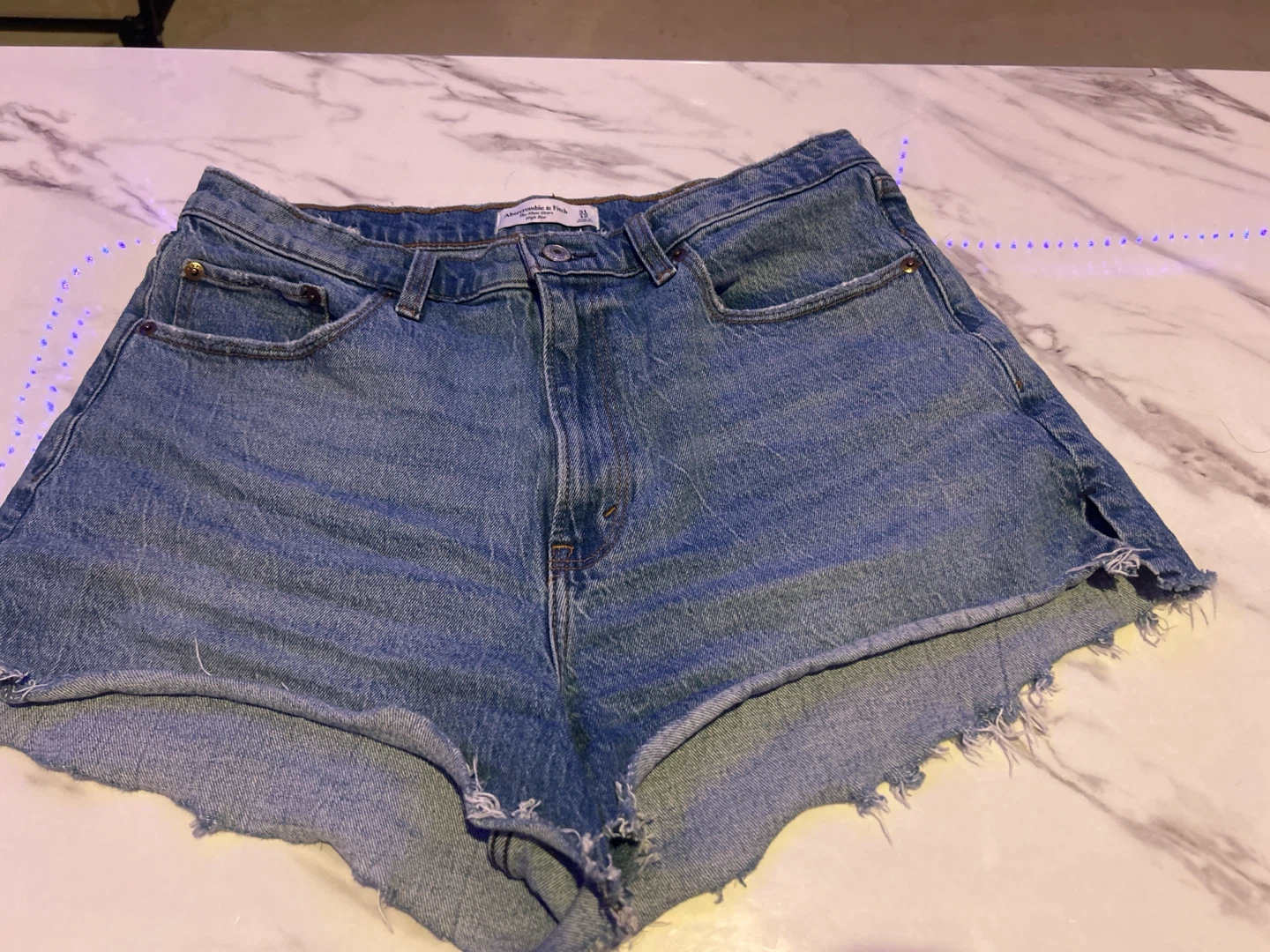 Abercrombie & Fitch The Mom Short High Rise Denim Shorts