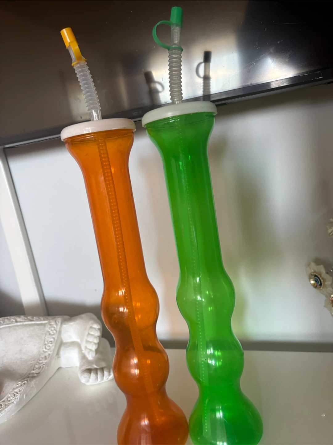 Set of 2 Tall Novelty Drink Cups with Straws - photo 3