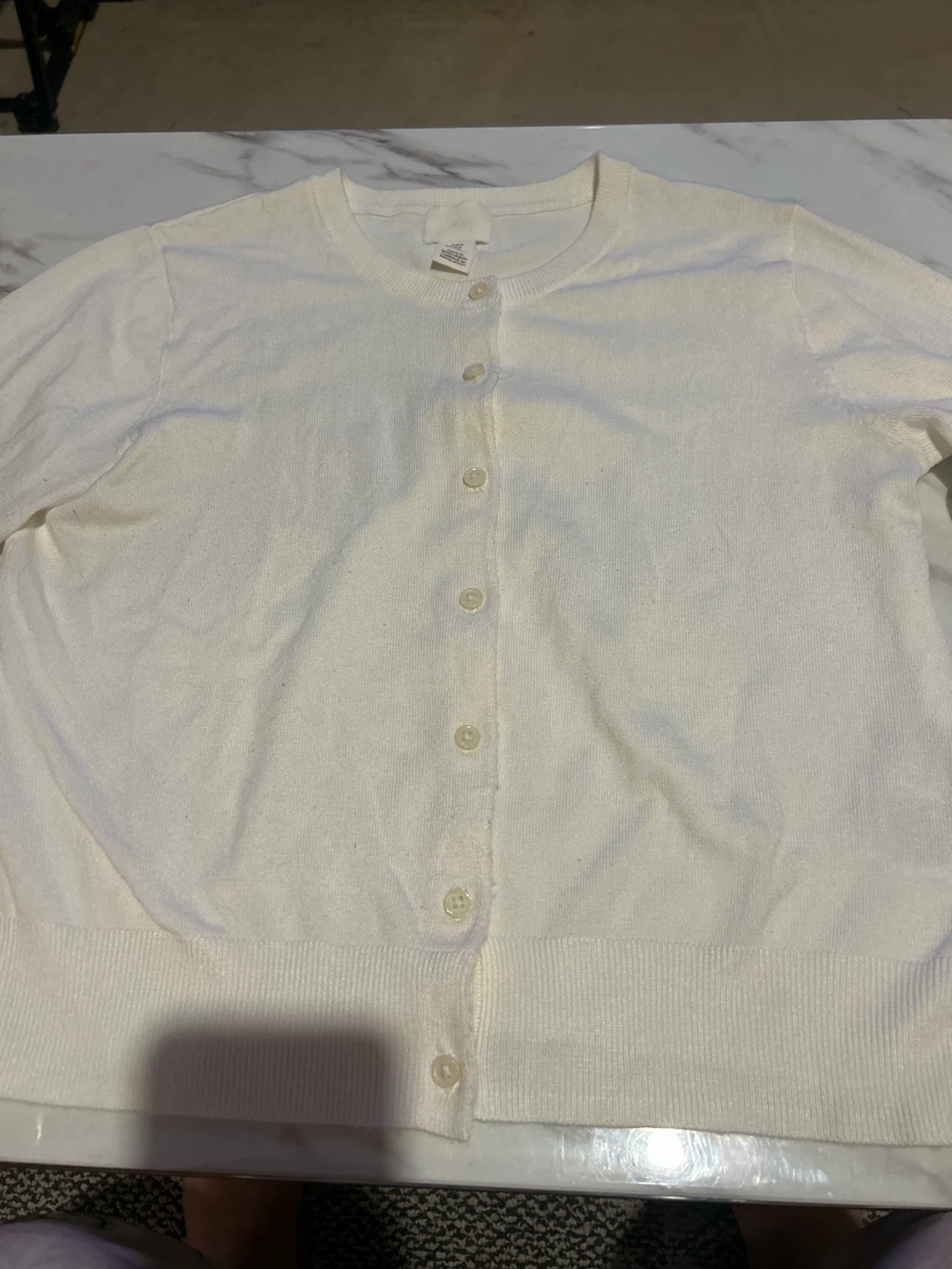H&M White Cardigan Sweater Size M