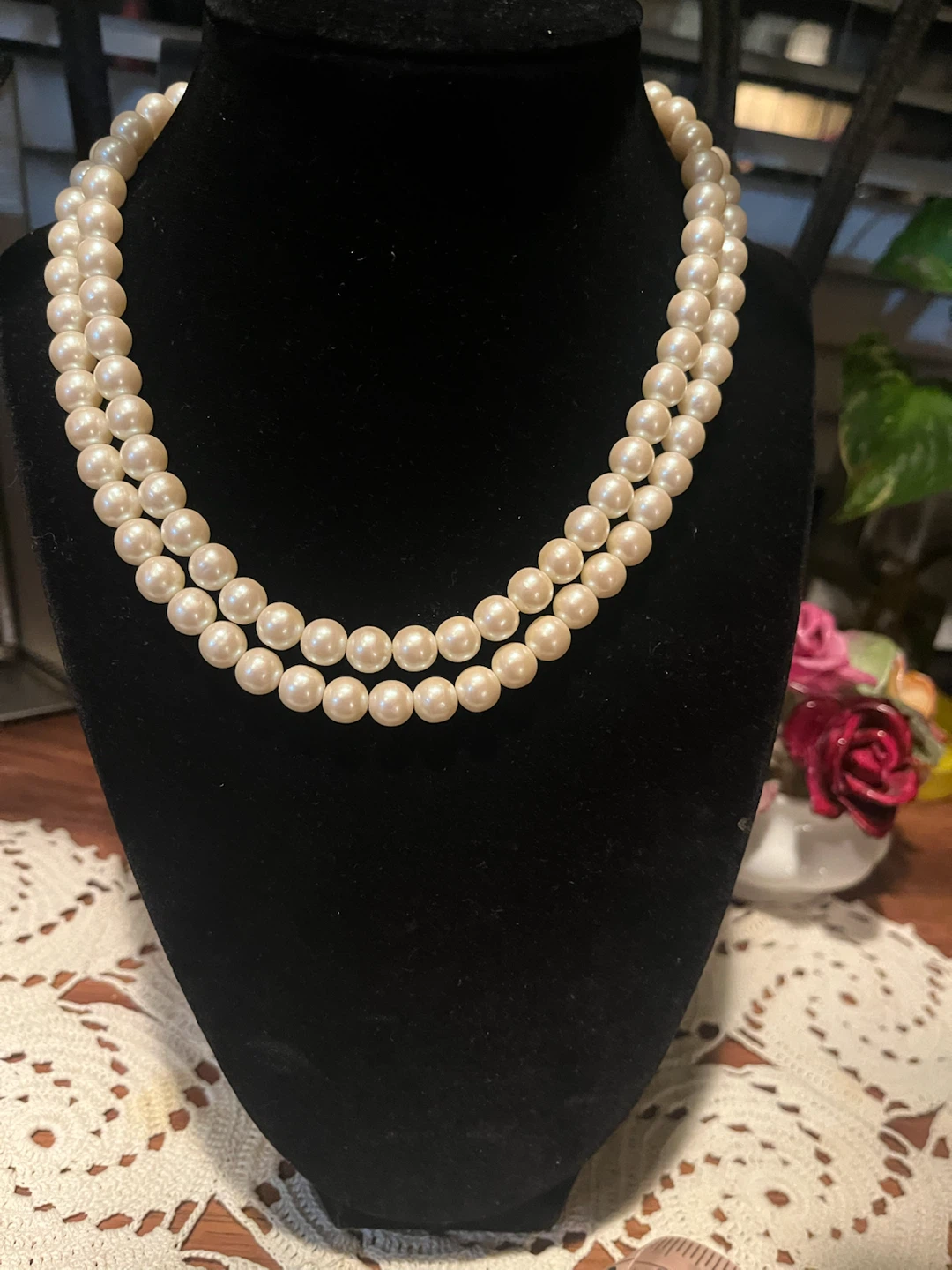 Double Strand Pearl Necklace