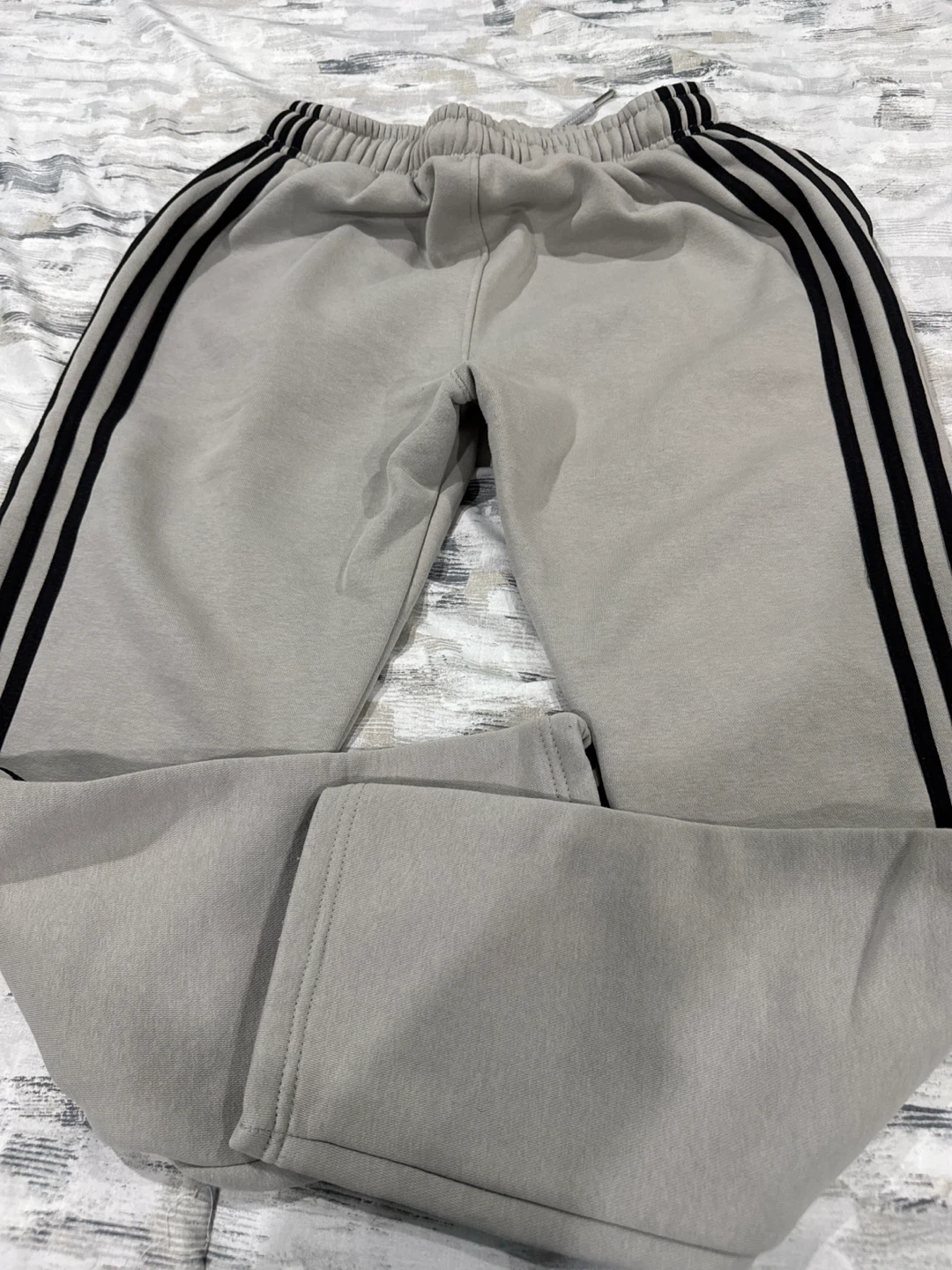 Adidas Grey Joggers with Black Stripes