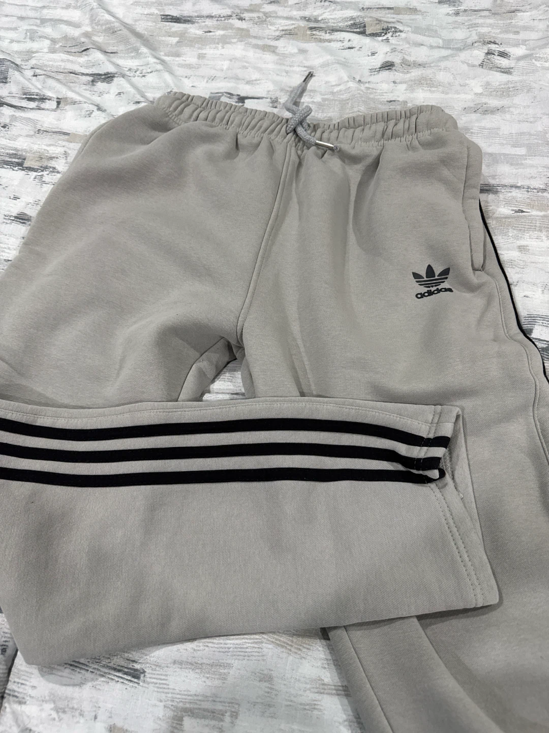 Adidas Grey Joggers with Black Stripes - photo 3