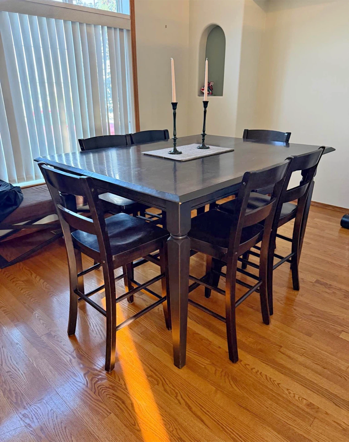 Farmhouse Style - Dark Wood Counter Height with 6 Chairs