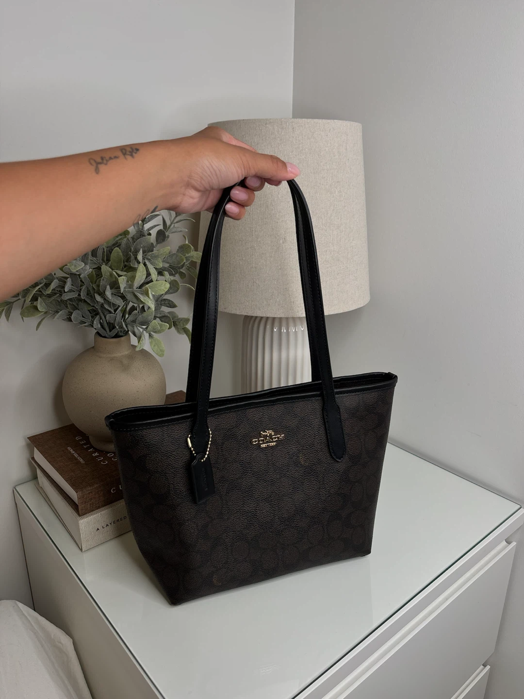 Coach City Tote Signature Canvas Brown/Black