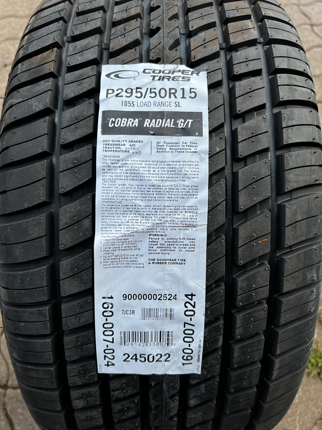 1 only 295/50R15 tire