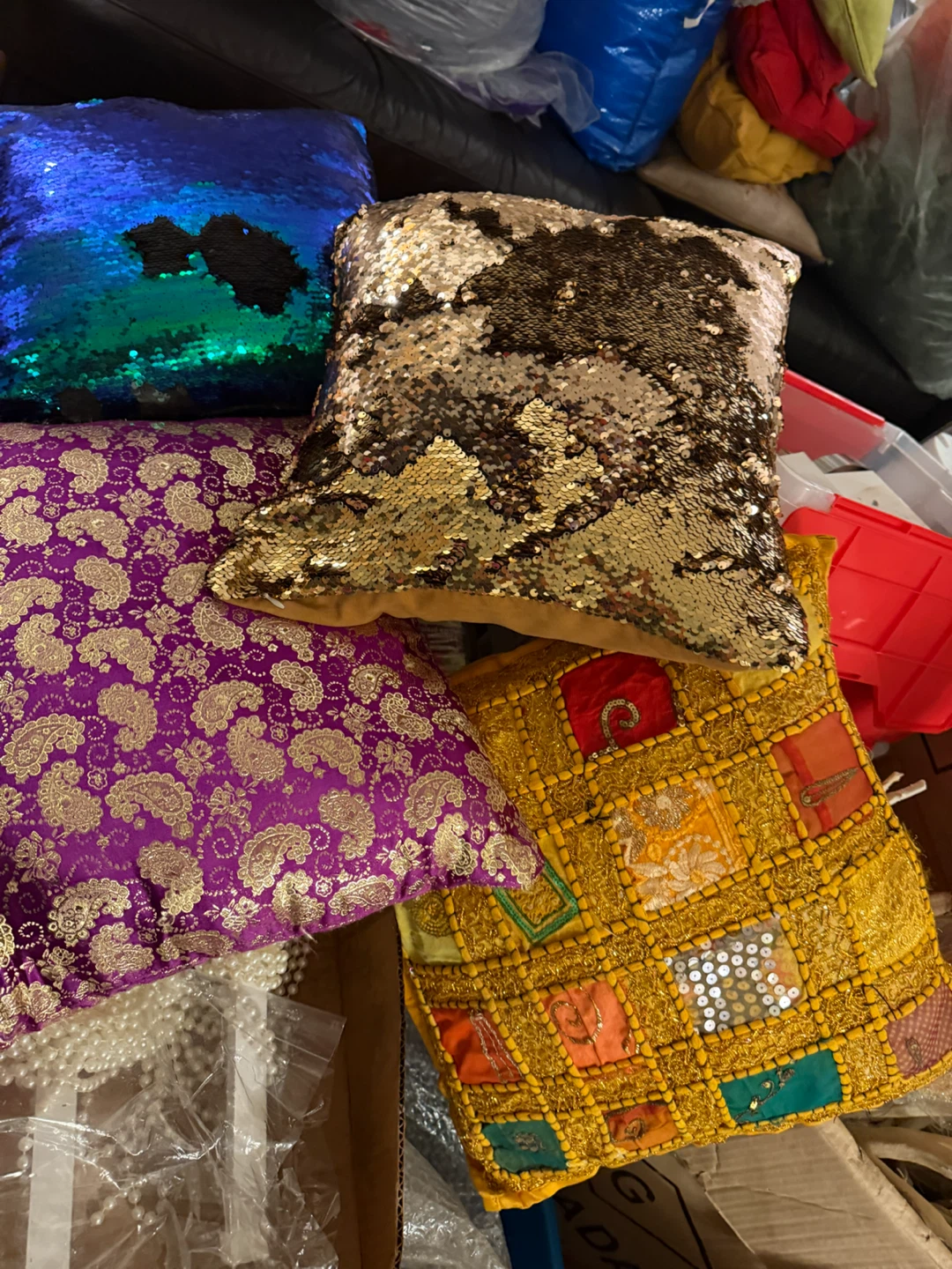 Decorative Throw Pillows - Sequin & Patterned, each $5
