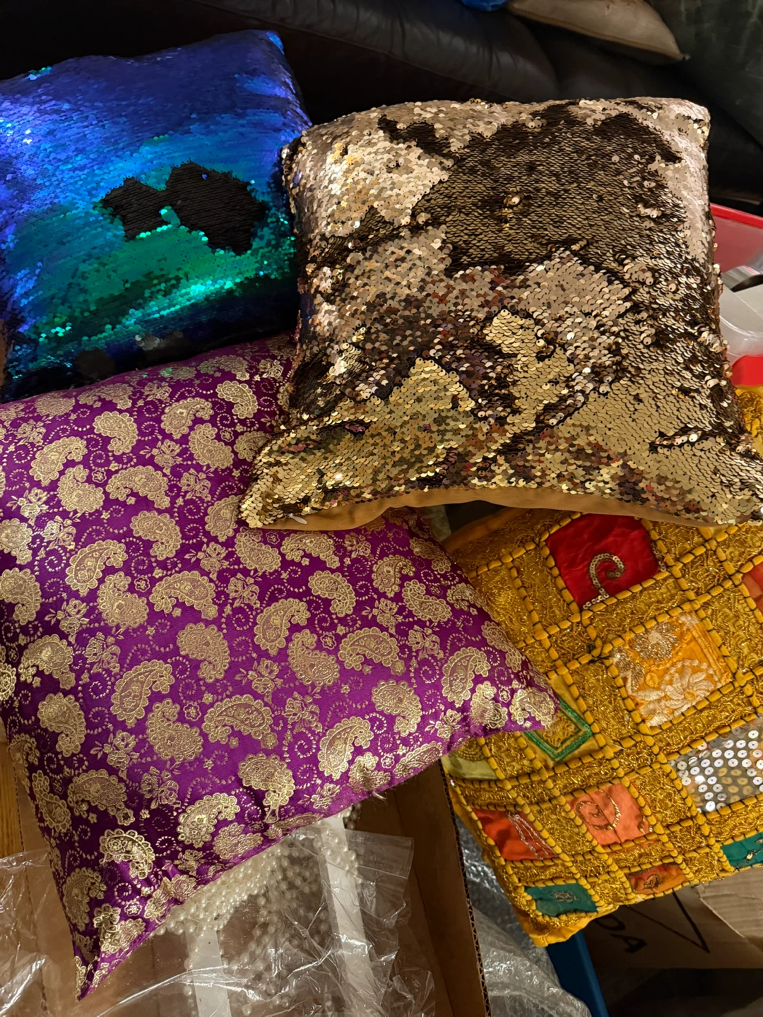 Decorative Throw Pillows - Sequin & Patterned, each $5 - photo 2