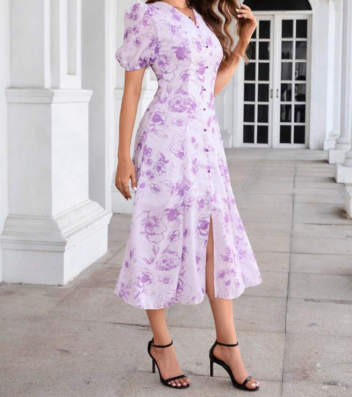 Never Worn - Women's Floral Print Midi Dress