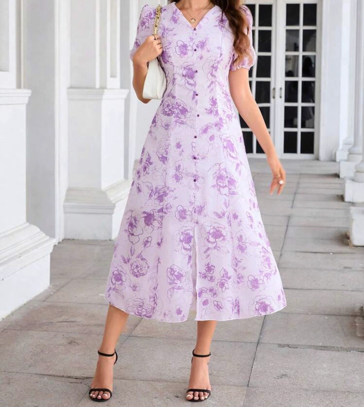 Never Worn - Women's Floral Print Midi Dress - photo 2