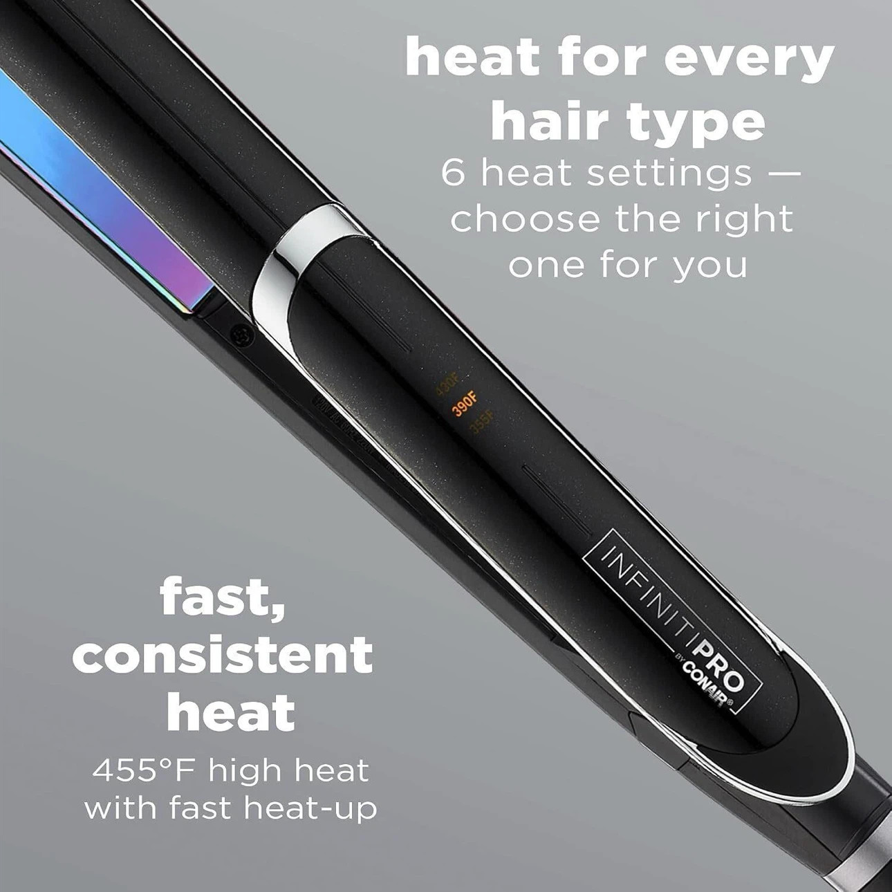 Infiniti Pro by Conair Titanium Flat Iron, Rainbow Finish - photo 3
