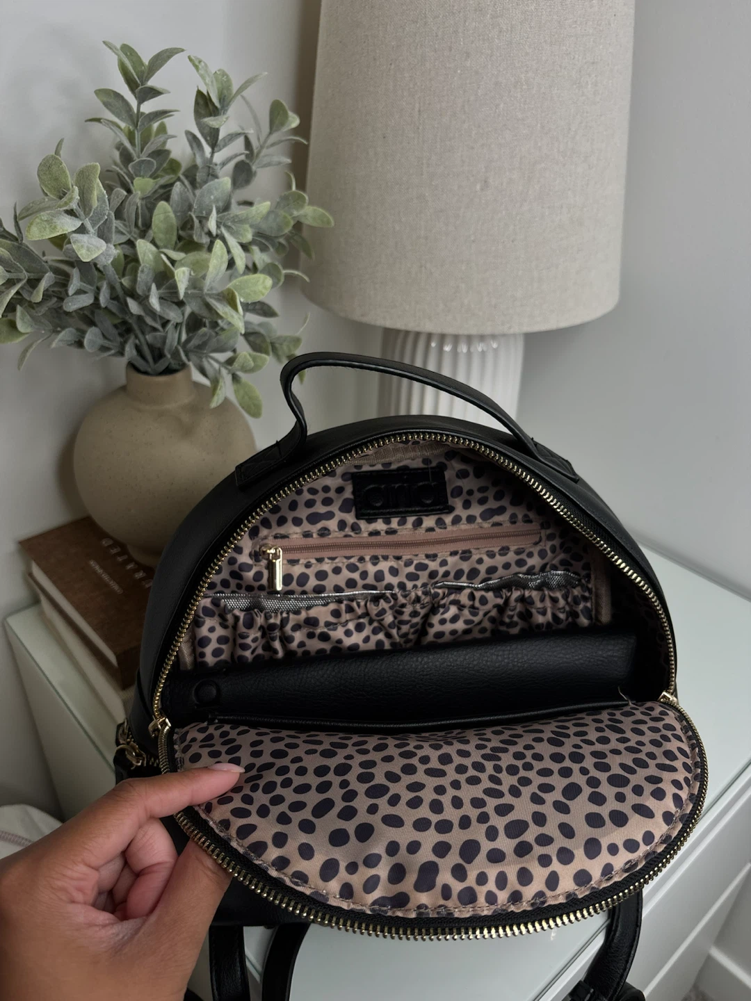 Aria Black Faux Leather Diaper Bag - photo 2