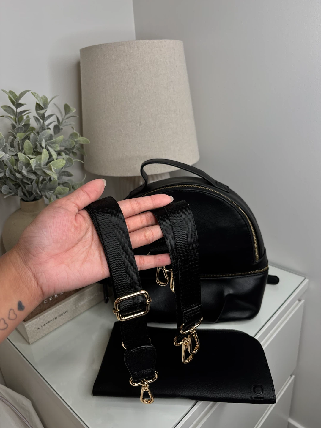 Aria Black Faux Leather Diaper Bag - photo 3