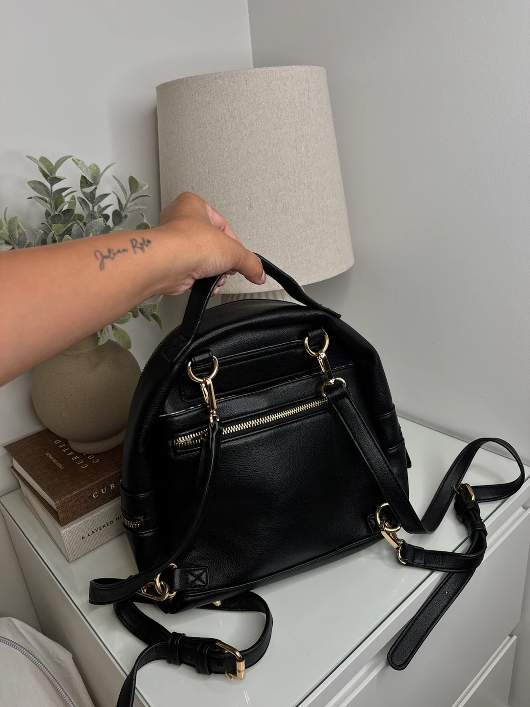 Aria Black Faux Leather Diaper Bag - photo 4