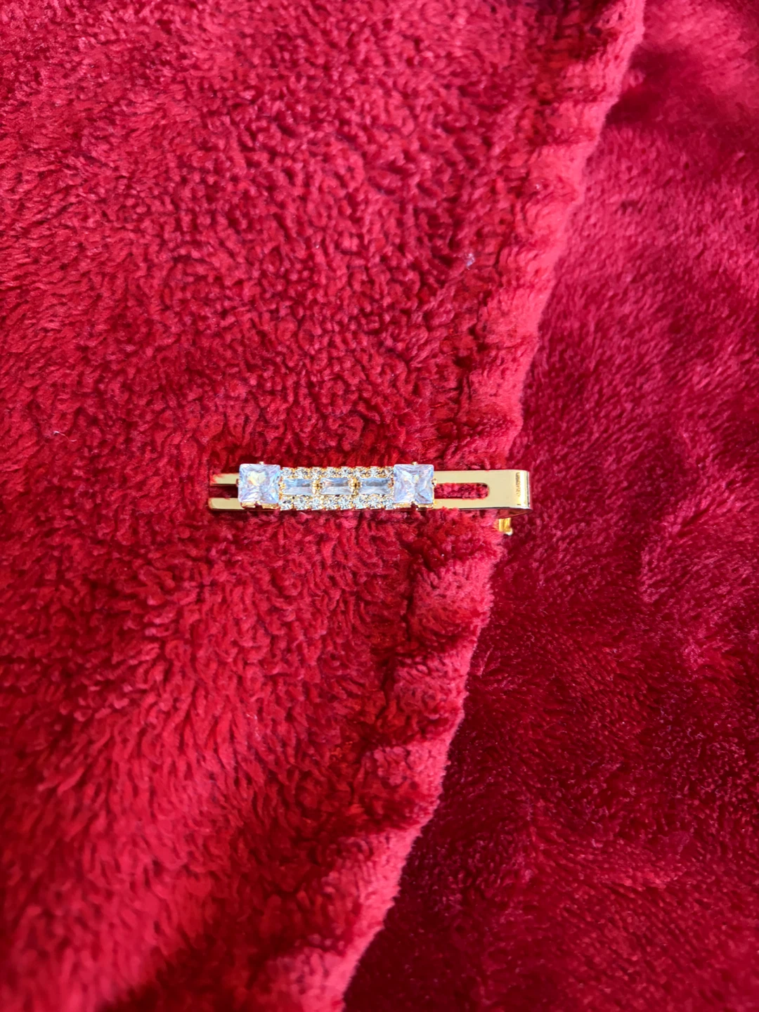 Gold-tone Barrette with Rhinestones - photo 2