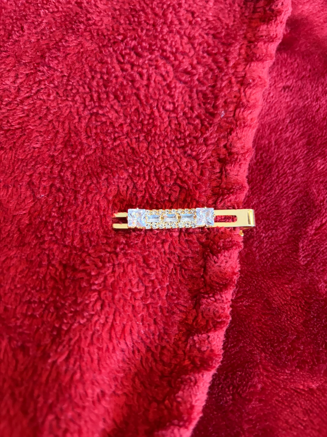 Gold-tone Barrette with Rhinestones - photo 3