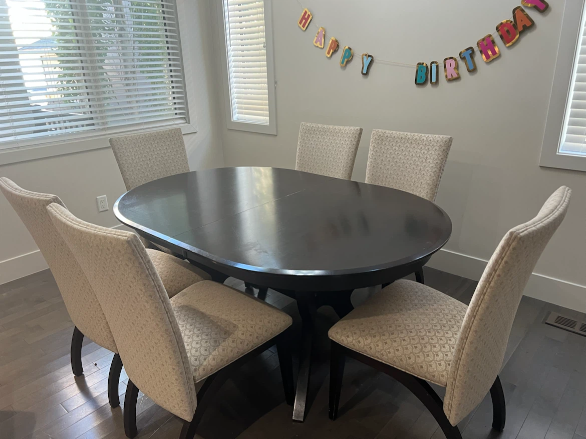 Elegant Dining Table Set with 6 Chairs –     Solid & Stylish