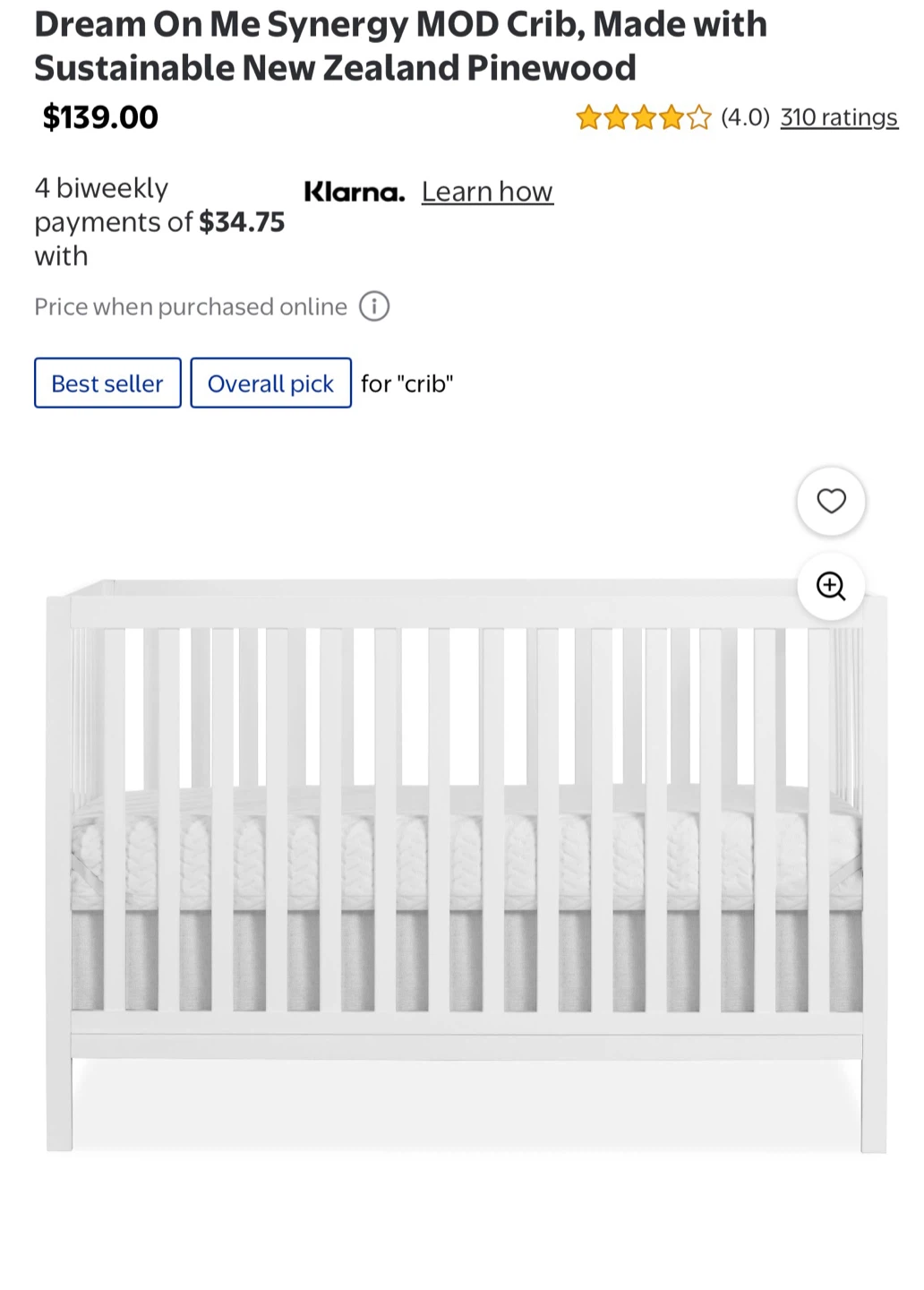 Crib with mattress - photo 3