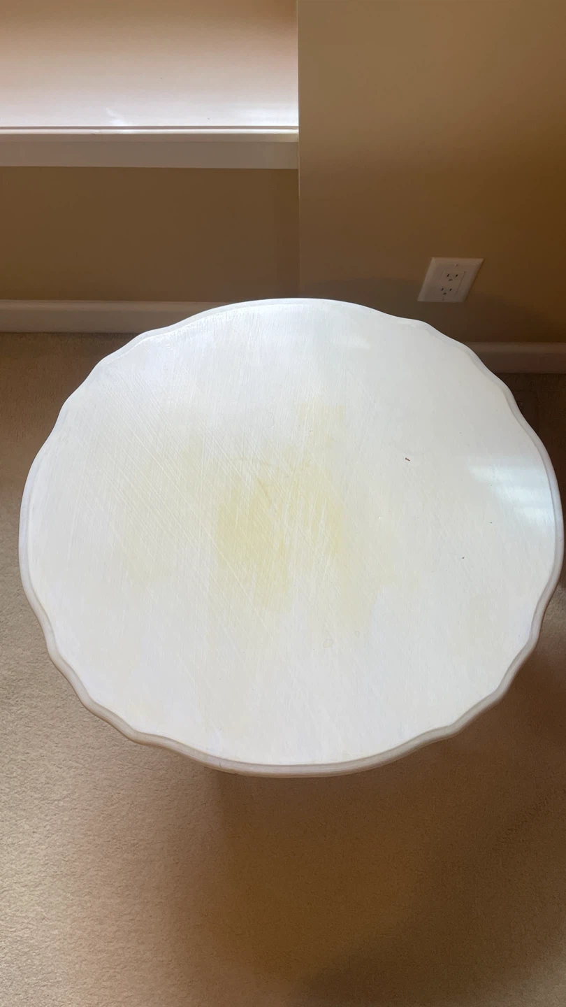 Vintage White Oval Side Table - photo 2