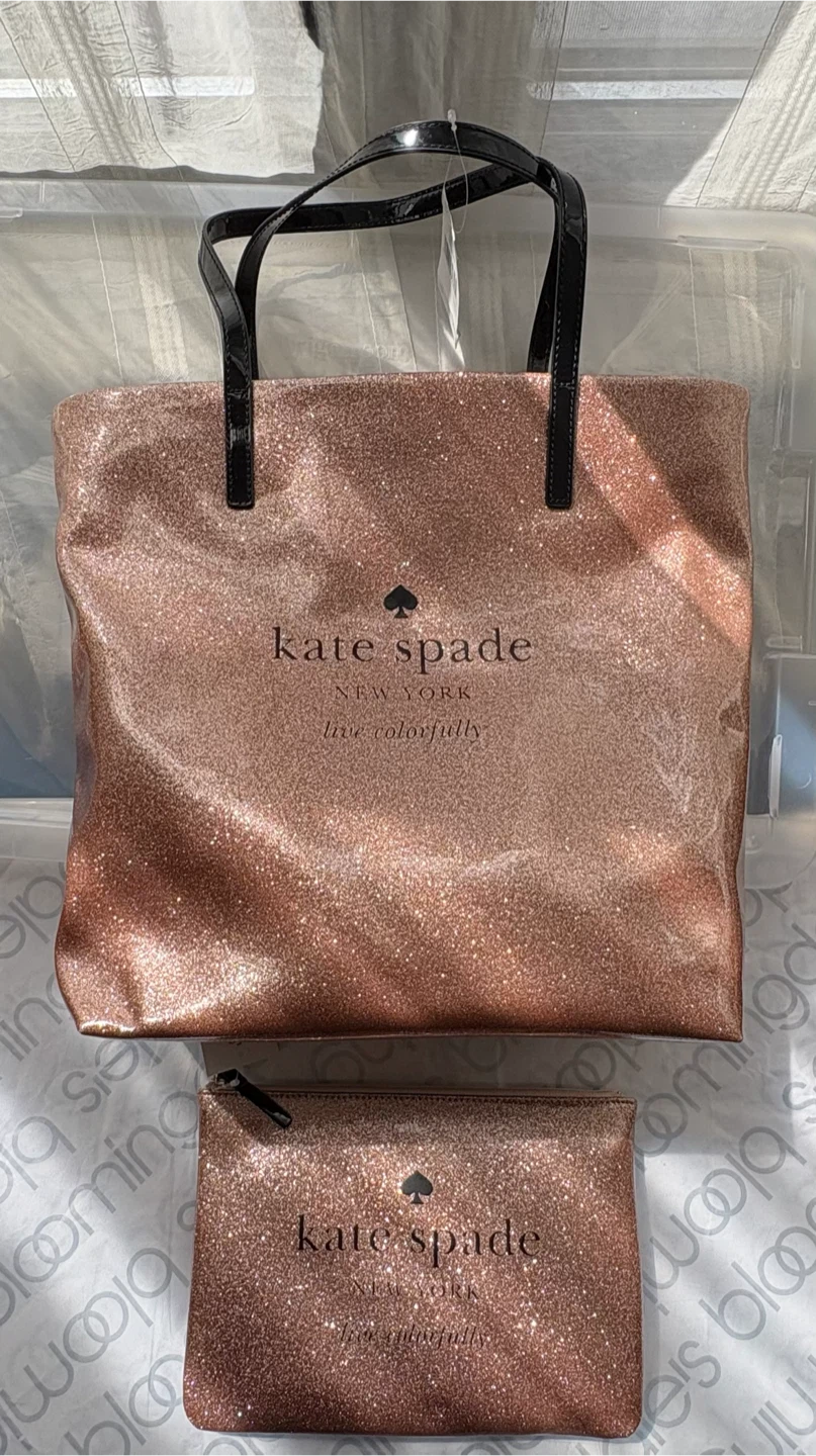 Kate Spade Glitter Tote Bag with Pouch - photo 2