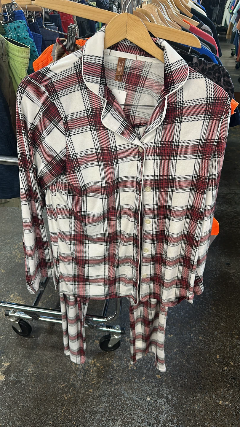 Canadian Ruffle Brand Plaid Pajama Set - Size S