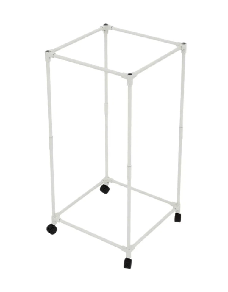 White Metal Rolling Clothes Rack