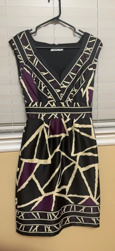 RICKI’S Black Cream Purple Geometric Dress - photo 2