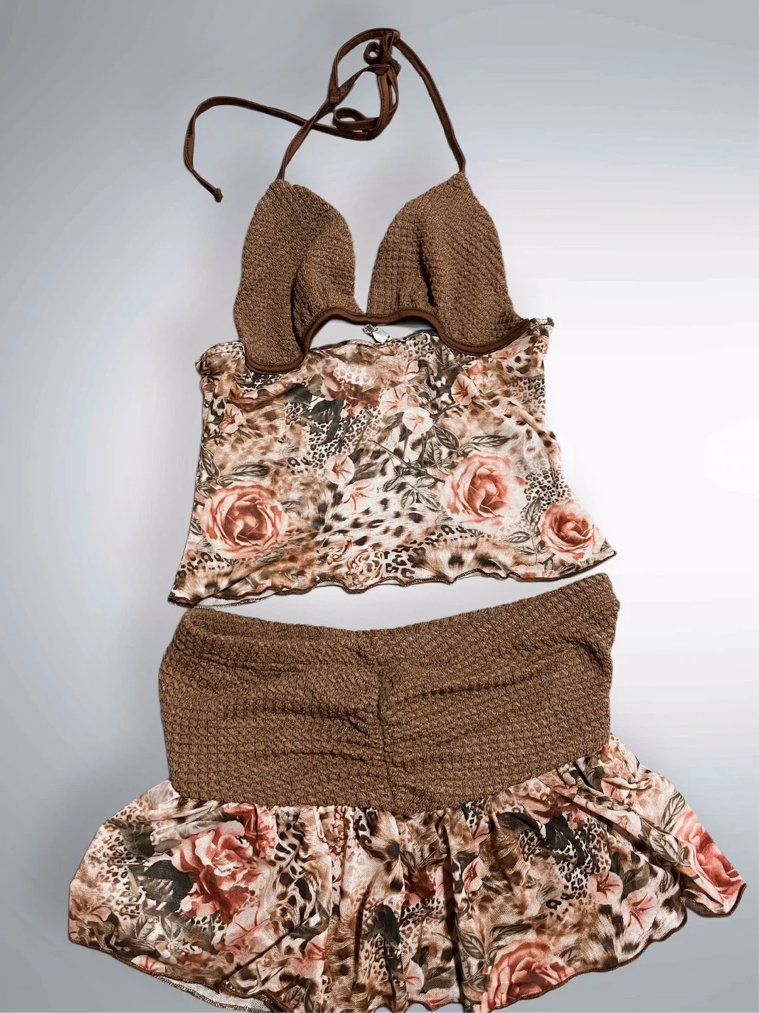 Floral Print Halter Set