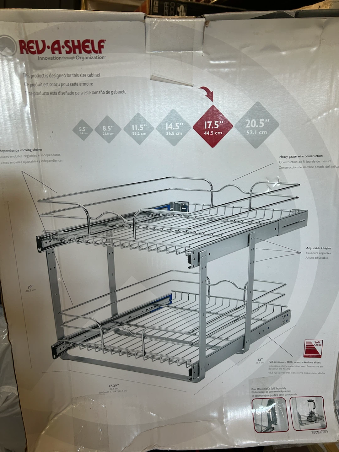Rev-A-Shelf Two-Tier Pullout Shelves 17.5"