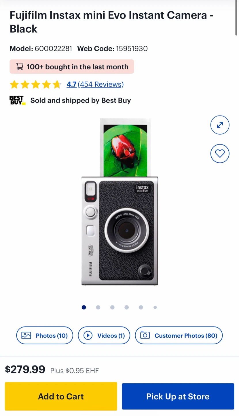 Fujifilm Instax Mini Evo Instant Camera - Black - photo 2