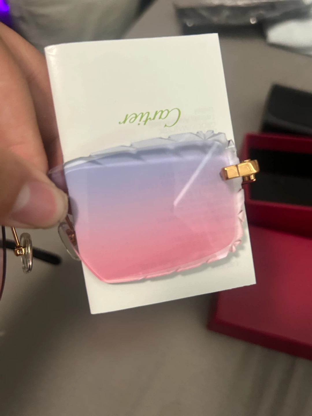 cartier diamond cut glasses cotten candy gradient - photo 2
