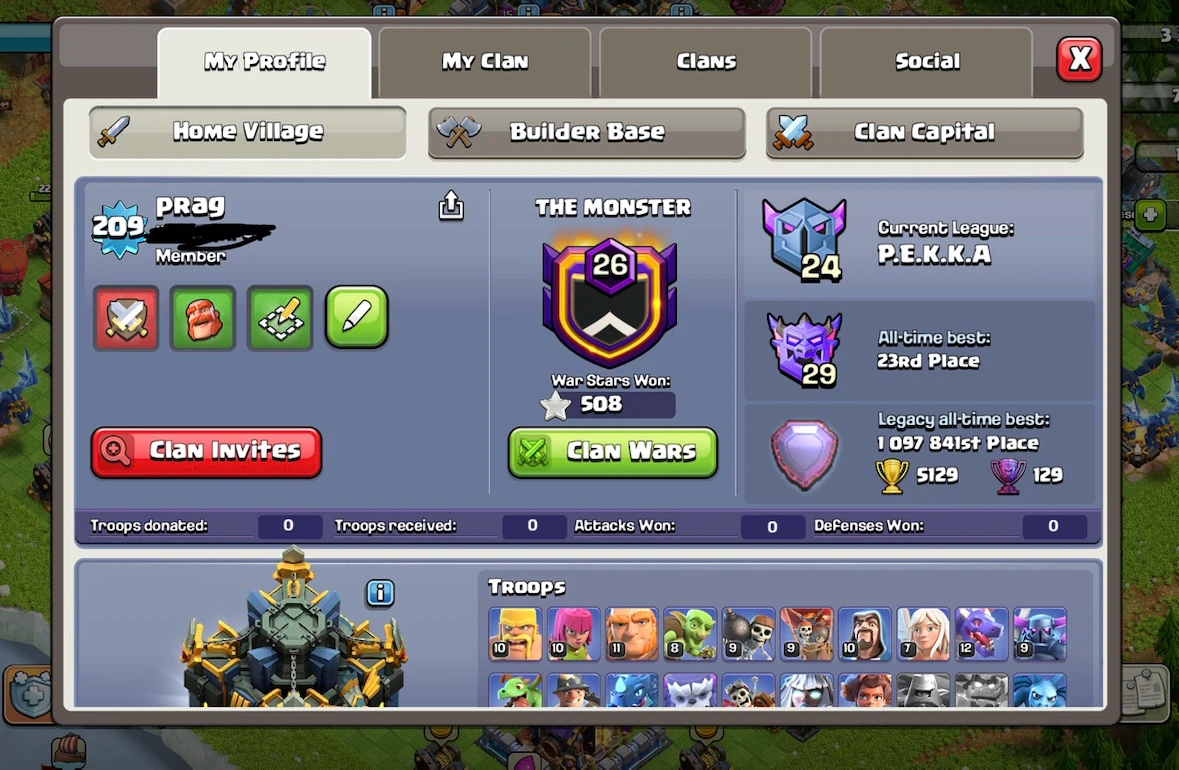 Clash of clans ( level 17) with builder hall