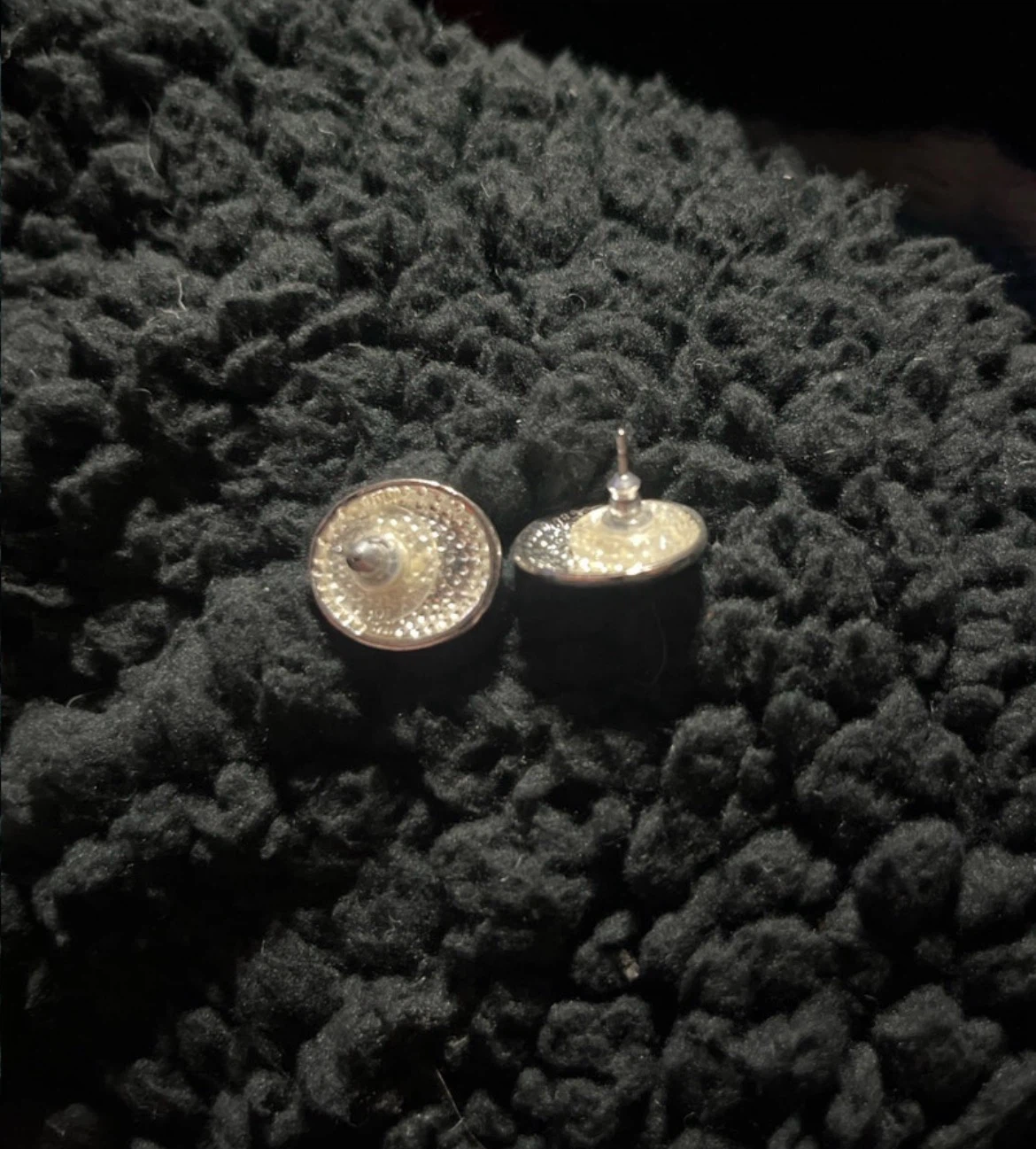 Stud Earrings with Green Cat's Eye - photo 2