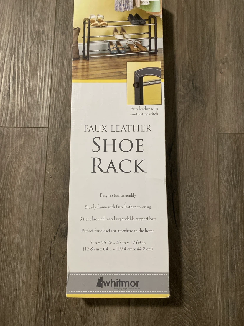 Faux Leather Shoe Rack