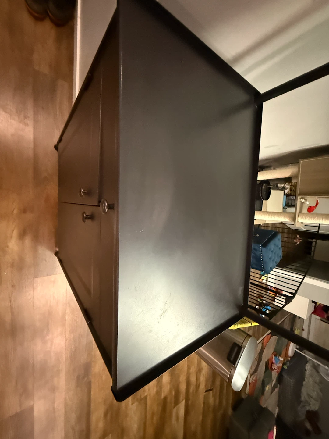 Black Vanity Cabinet with Round Mirror - photo 3