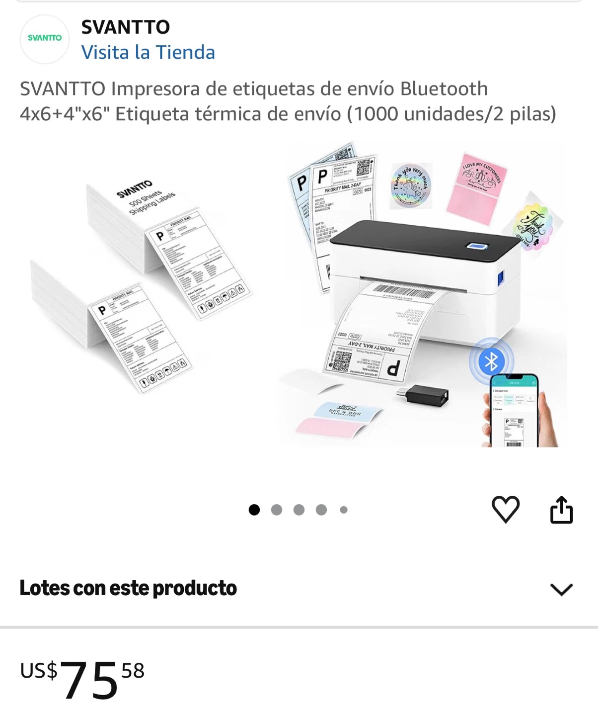 SVANTTO 4B-2063C Bluetooth Thermal Shipping Label Printer - photo 4