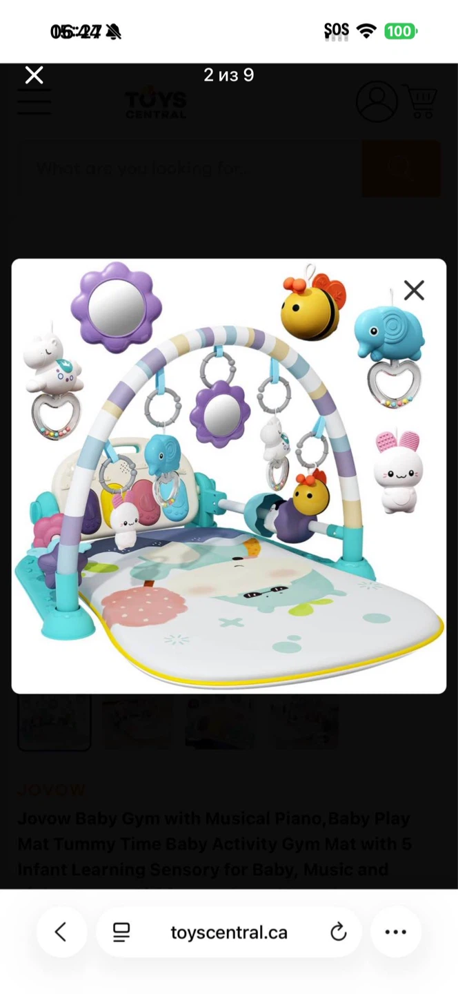 Jovow Baby Gym with Musical Piano Play Mat