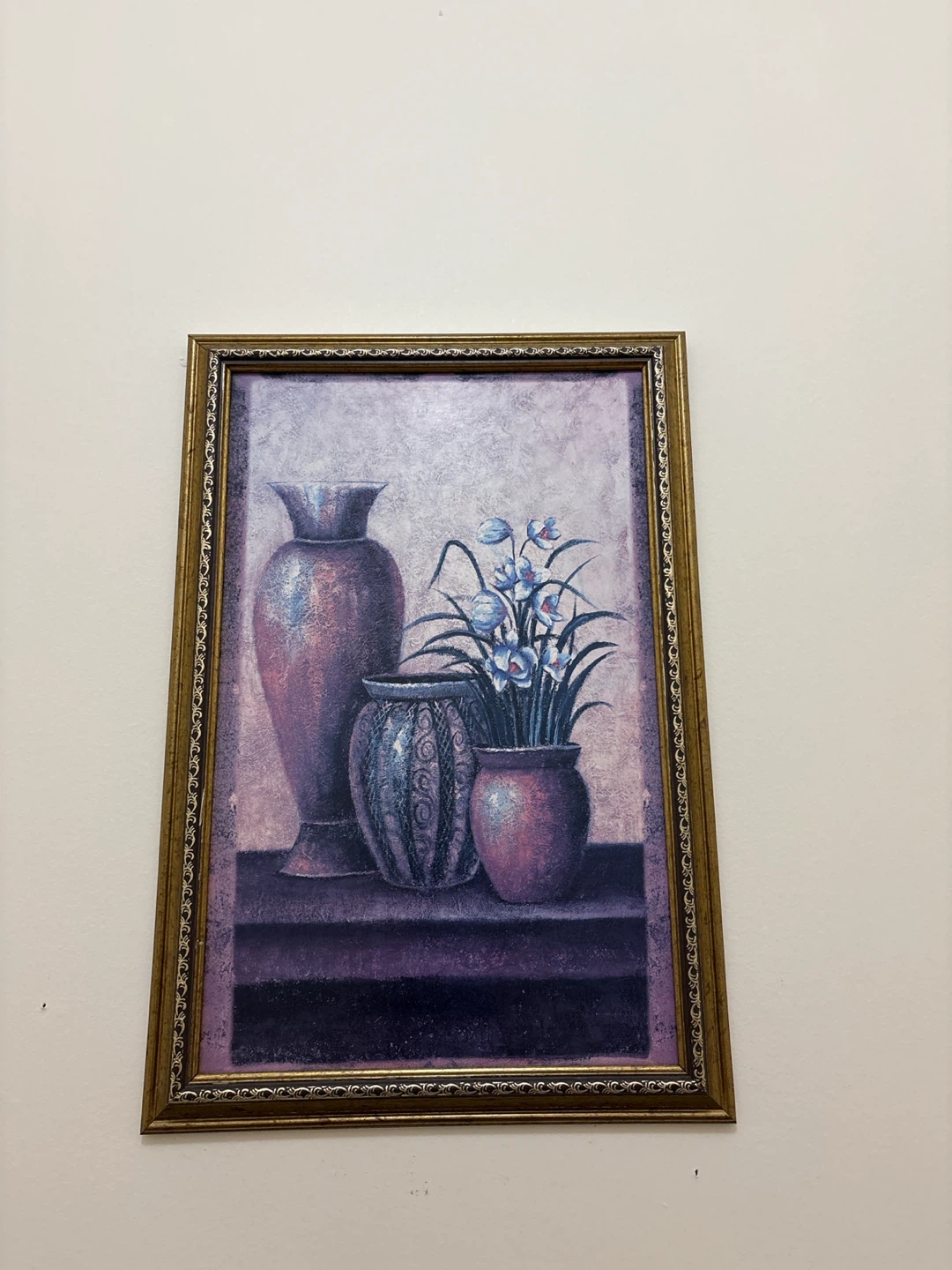 Framed Painting of Vases and Flowers