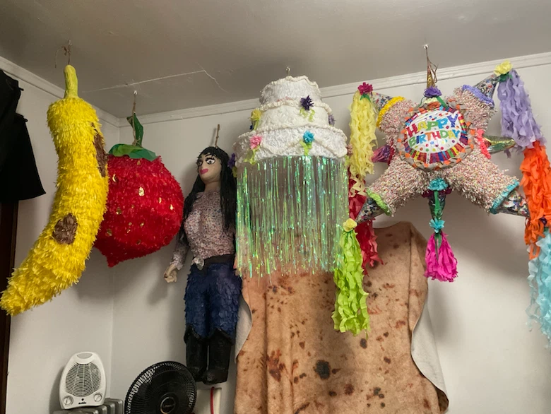 Assorted Pinatas: Banana, Strawberry, Cake, Star, and Figure