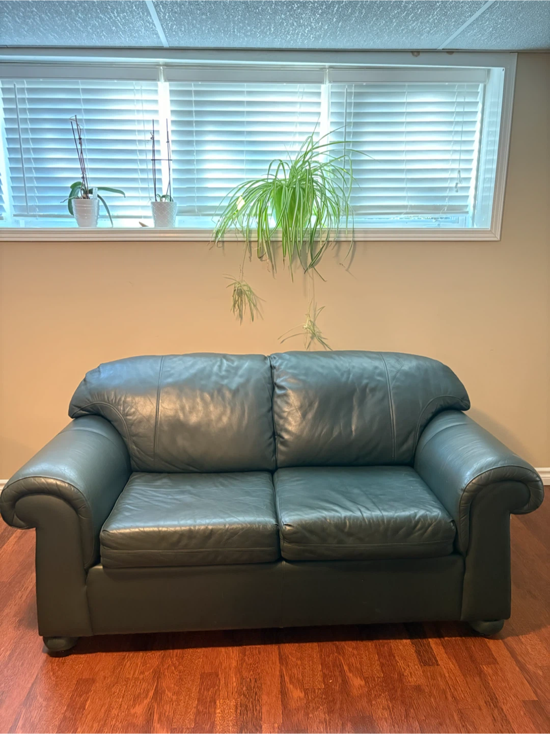 Dark Green Leather Sofa, Loveseat and Armchair Set - photo 3