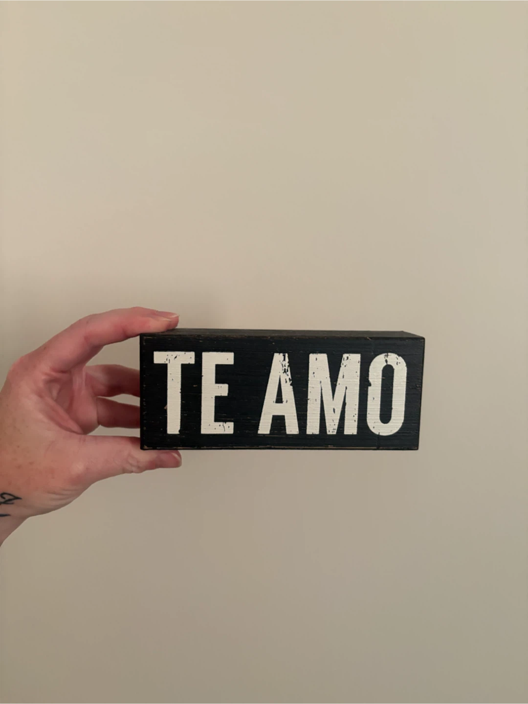 Te Amo Wooden Block Sign