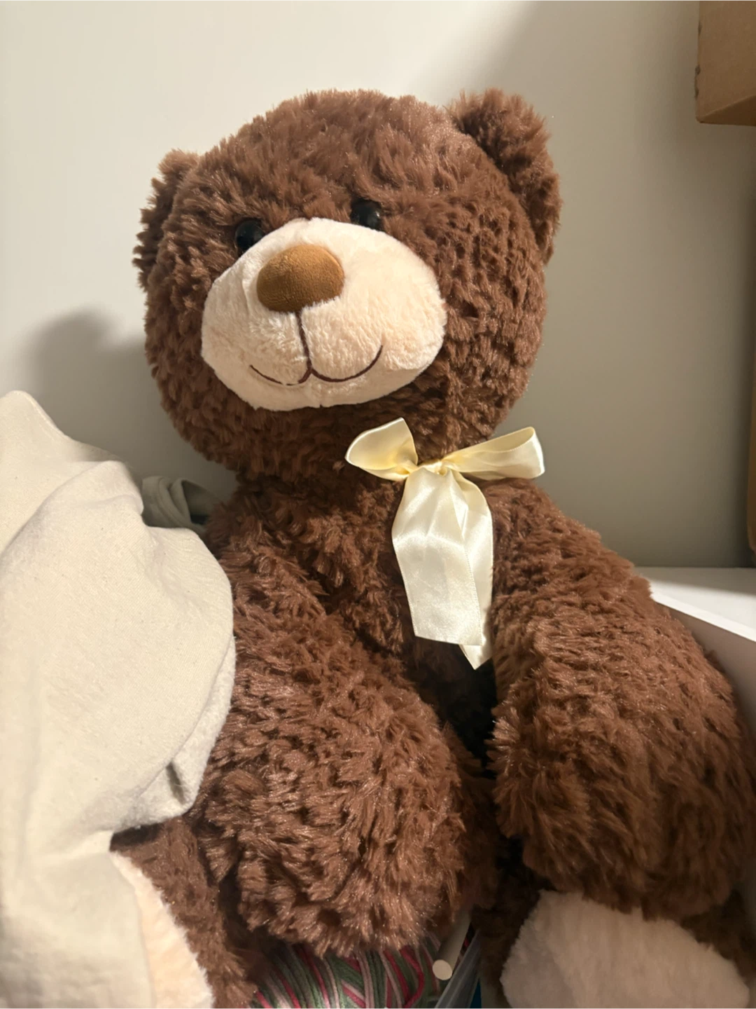 Brown Teddy Bear with Yellow Bow