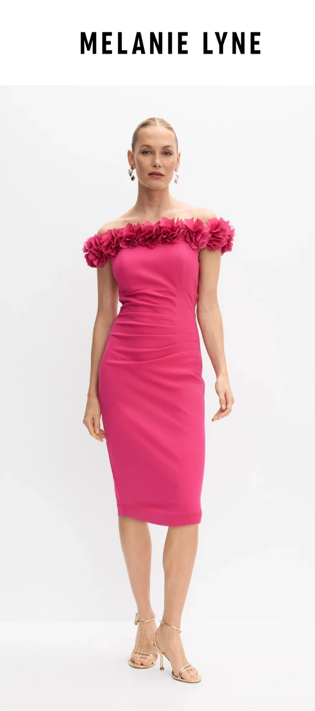 Melanie Lyne Pink Off-the-Shoulder Floral Dress - photo 2