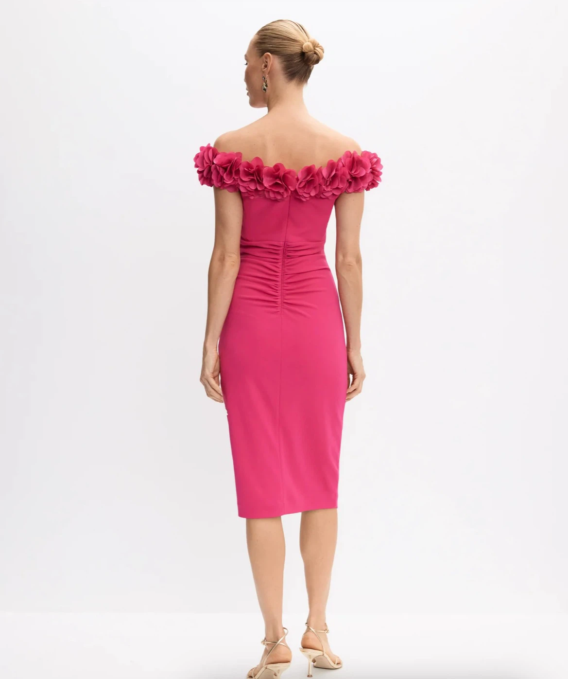 Melanie Lyne Pink Off-the-Shoulder Floral Dress - photo 4