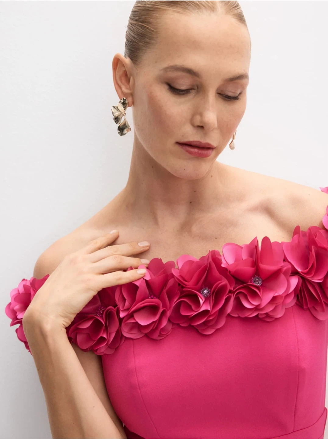 Melanie Lyne Pink Off-the-Shoulder Floral Dress - photo 5